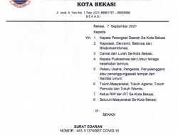 Pemkot Bekasi Perpanjang PPKM Level 3 Hingga 13 September 2021