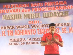Wakil Wali Kota Bekasi Lakukan Peletakan  Batu Pertama Pembangunan Masjid Nurul Hidayah