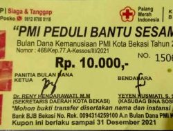 Penggalangan Dana PMI Kota Bekasi Tahun 2021 Capai Rp2,3 Miliar Lebih