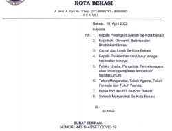 Pemkot Bekasi Keluarkan Edaran PPKM Level 2 Hingga 9 Mei 2022