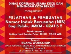 Diskop UMKM Buka Pendaftaran NIB Gratis Bagi Pelaku UMKM di Kota Bekasi