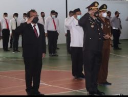 Polres Bersama OPD Pemkab Humbahas Ikuti Upacara Hari Bhayangkara ke-76 Secara Virtual