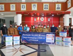 Pemkab Taput Terima 15 Ribu Masker Dana CSR PT Indomarco Prismatama