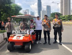 Car Free Day, Ditsamapta Polda Metro Jaya Patroli Bersepeda di Bundaran HI