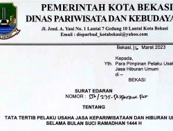 Memasuki Bulan Suci Ramadhan, Ini Peraturan Operasional THM di Kota Bekasi