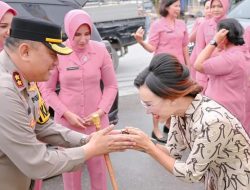 Ketua TP PKK Humbahas Bersama Kapolres Tinjau Pos Pengamanan Lebaran