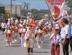 Parade Marching Band Ditampilkan Menyambut HUT Humbahas ke-20