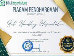 BPJS Pusat Berikan Penghargaan UHC Kepada Pemkab Humbahas