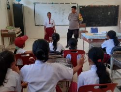 Bhabinkamtibmas Porsea Sosialisasikan Kamseltibcar Kepada Pelajar SD