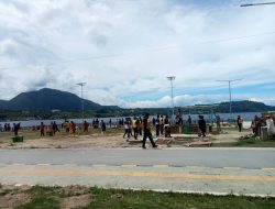 Pelaksanaan “Aquabike Jetski World Championship” Semakin Dekat, Polres Toba Gotong Royong Bersihkan Venue Sisingamangaraja