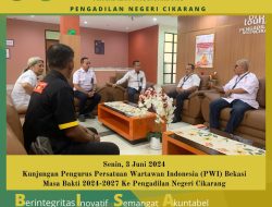 Tingkatkan Sinergitas, Pengurus PWI Bekasi Raya Audensi dengan Ketua PN Cikarang