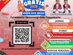 Ayo Daftar Segera, Pemkot Bekasi Adakan Mudik Gratis 2025