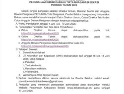 Pemkab Bekasi Buka Seleksi Direksi Perumda Tirta Bhagasasi 2025, Aktivis: Hapus Dosa Masa Lalu Atau Legitimasi Jalur Pintas?