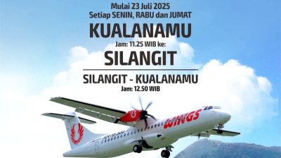 Kabar Gembira, Penerbangan Silangit – Kualanamu Dibuka
