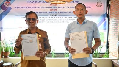 Dinas Dukcapil dan Kejari Humbahas Tandatangani Nota Kesepakatan Bersama Bidang Perdata dan TUN