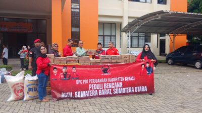 DPC PDI Perjuangan Kabupaten Bekasi Salurkan Bantuan Kemanusiaan Korban Bencana Sumatera dan Aceh