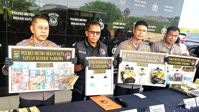 Polres Metro Bekasi Kota Ungkap 57 Perkara, Amankan Barang Bukti Rp4,65 Miliar dan Tahan 74 Tersangka