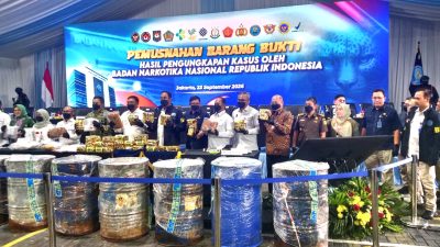 BNN Musnahkan 2.155 Liter Narkotika Cair dan Narkotika Jenis Lainnya