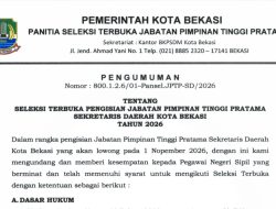 Seleksi Terbuka Sekda Kota Bekasi Diharapkan Bersih dari KKN, Lahirkan Pemimpin yang Berintegritas