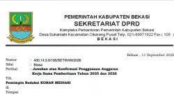Sekretariat DPRD Kabupaten Bekasi: Anggaran Kerja Sama Pemberitaan Bersumber APBD, Disalurkan Sesuai Aturan Pengadaan ?